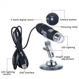 Cyfrowy mikroskop USB z powiększeniem do 500x