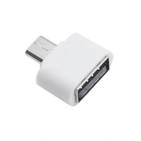 Adapter USB / microUSB OTG biały